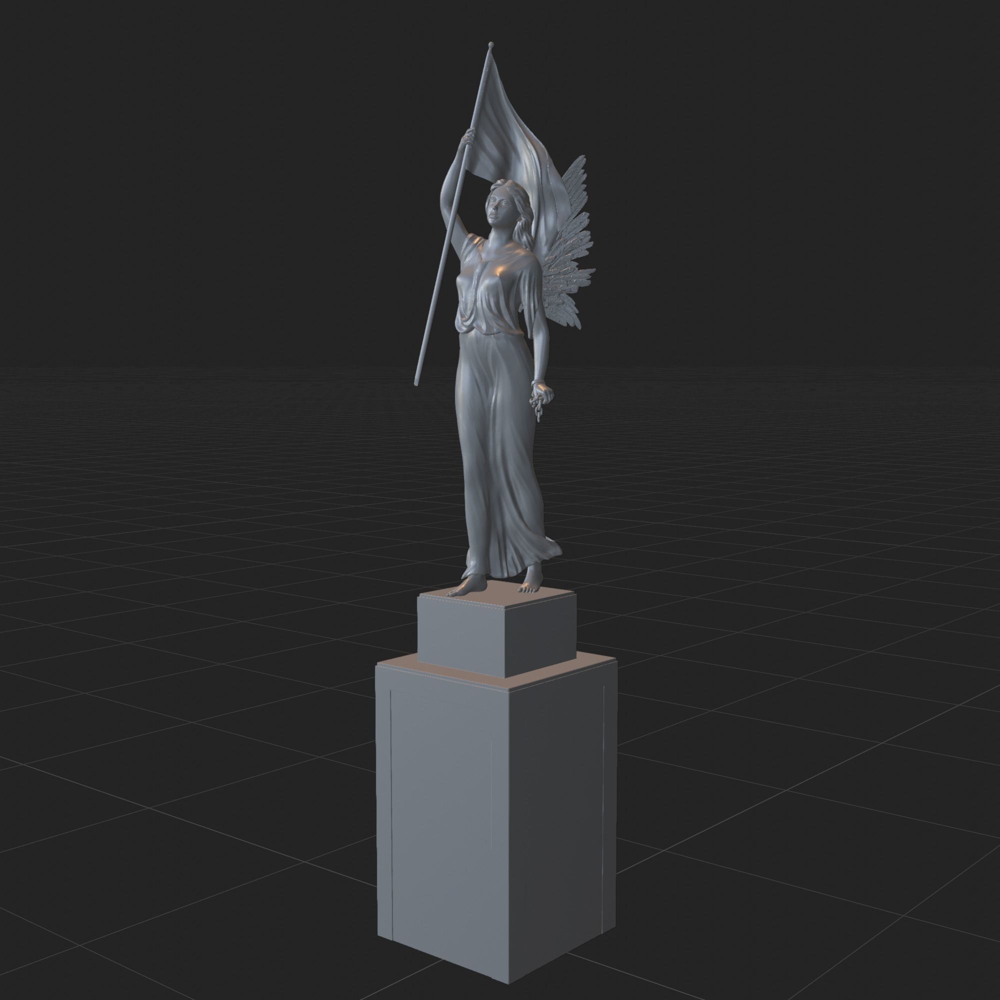 Liberty Angel Statuette 3D print model_4