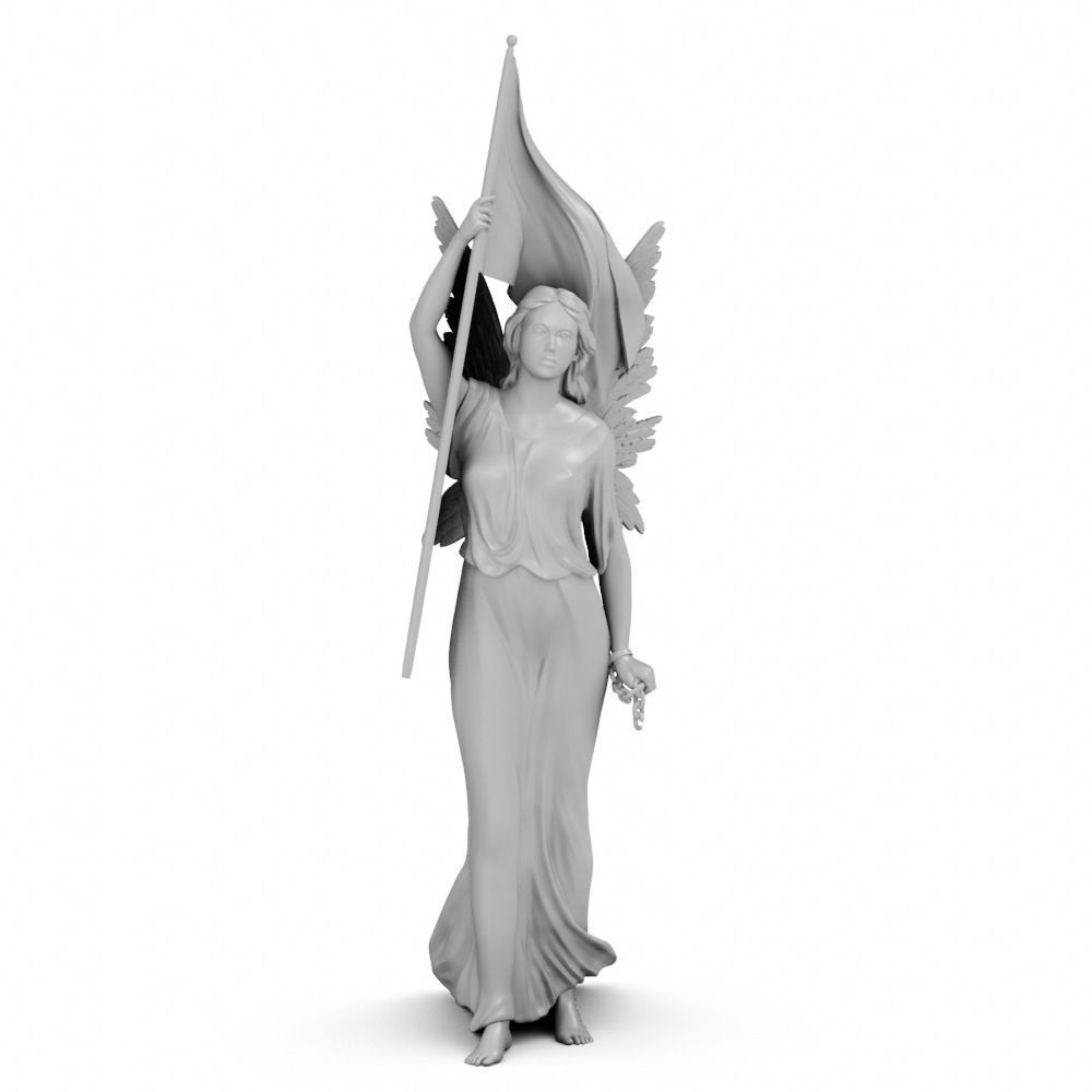 Liberty Angel Statuette 3D print model_5