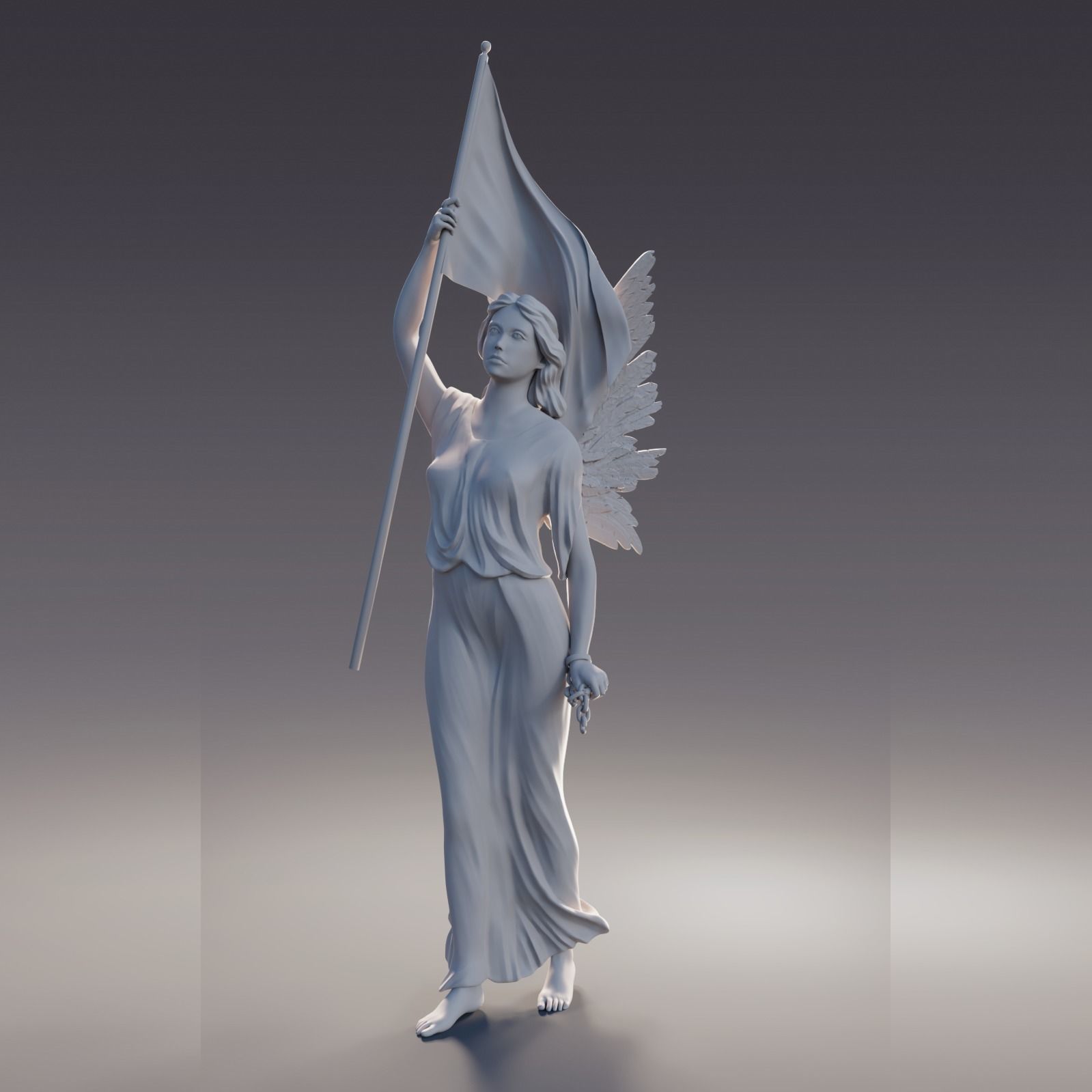 Liberty Angel Statuette 3D print model_1