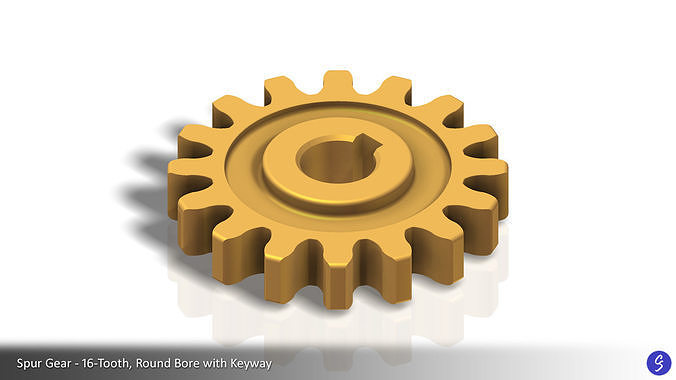 16-Tooth Spur Gear 01 Free 3D print model