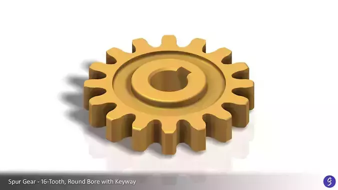 16-Tooth Spur Gear 01 Free 3D print model