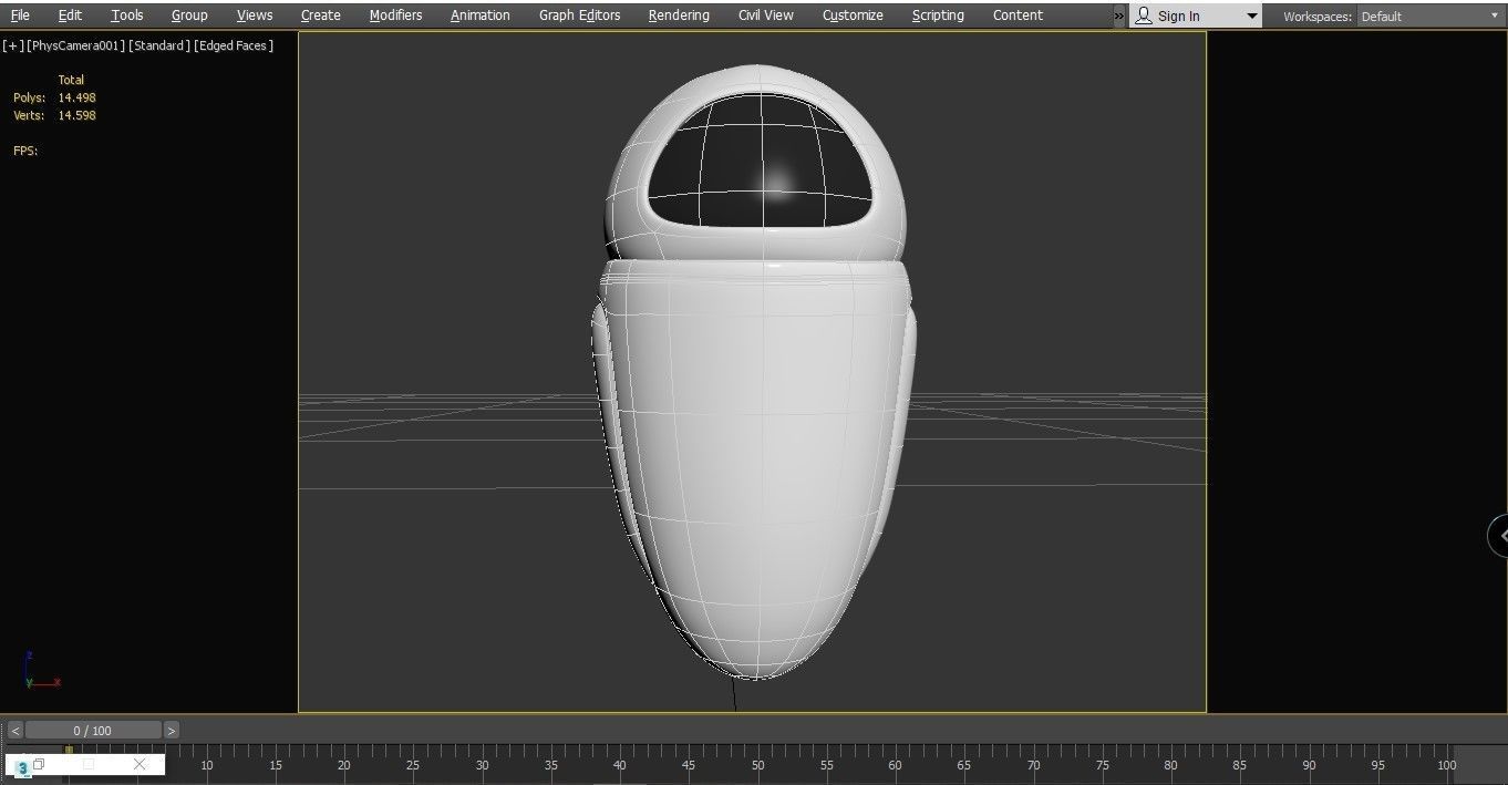 Eva - Wall-E Low-poly 3D model_14