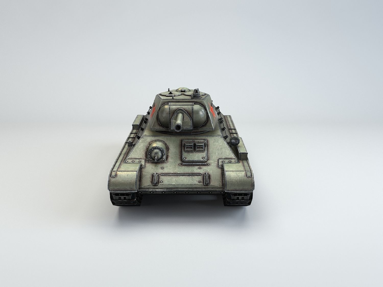 Low Poly T-34-76 1943 early medium tank Low-poly 3D model_5