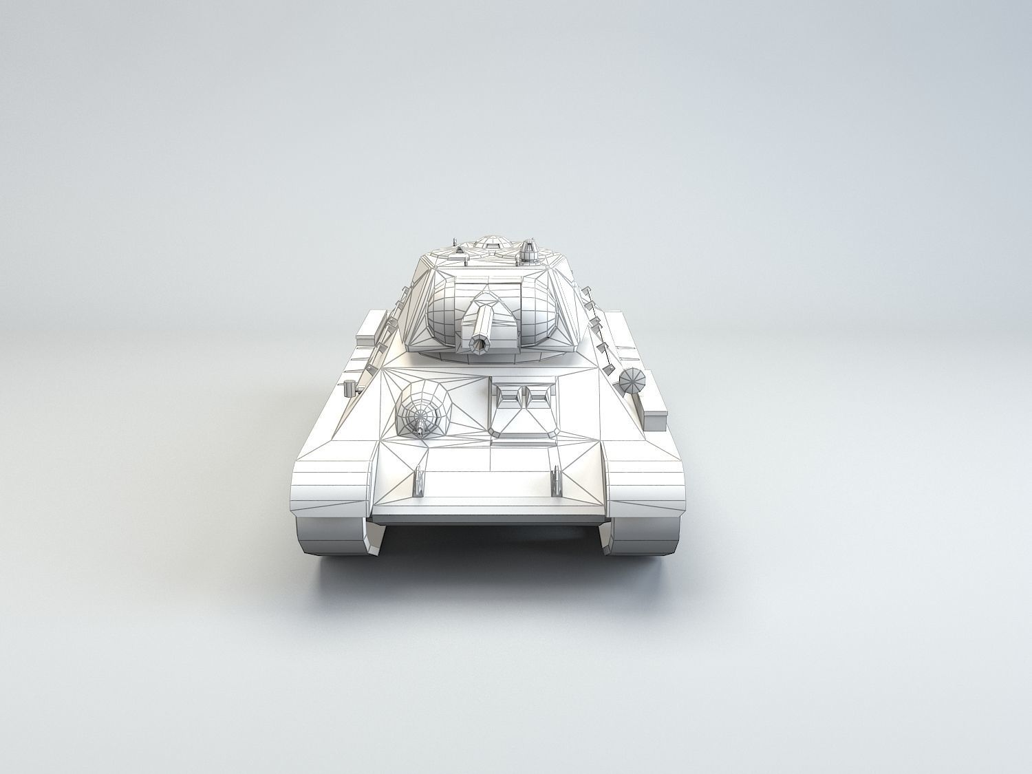 Low Poly T-34-76 1943 early medium tank Low-poly 3D model_4