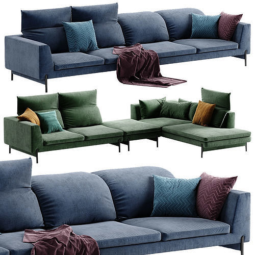 Ditre italia Kim High sectional sofa 3D model