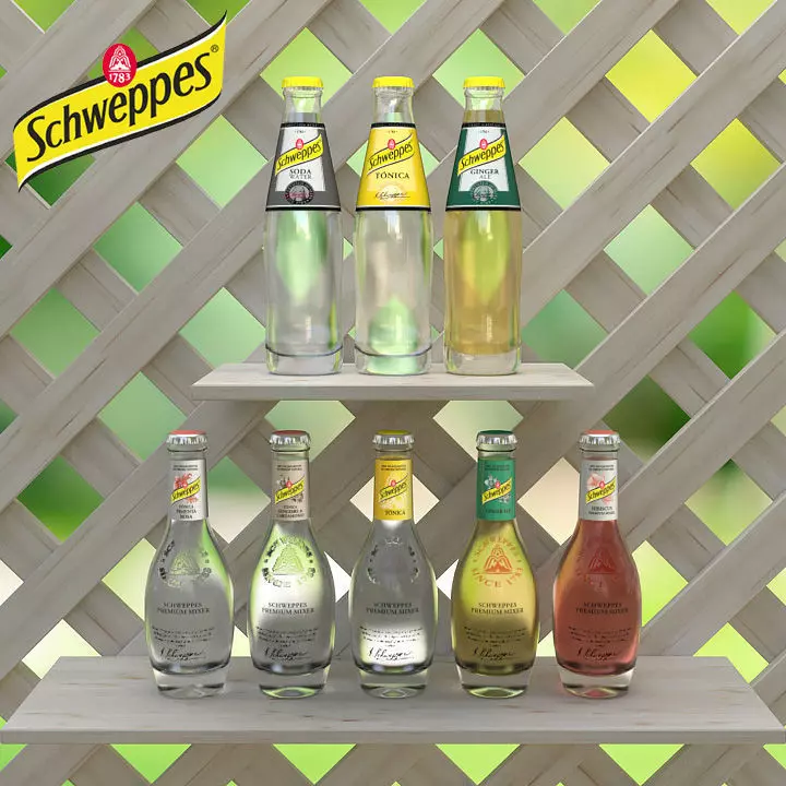 Schweppes - Bottles collection pack - bundle 3D model_0