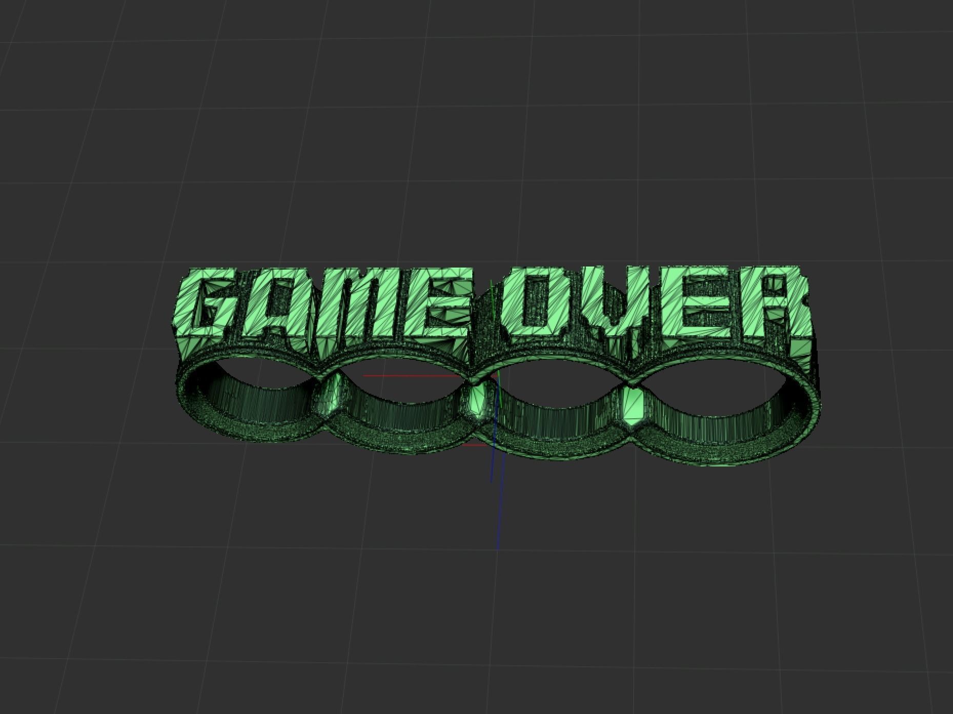 GAME OVER Cosplay Faux Brass Knuckles 3D print model_5