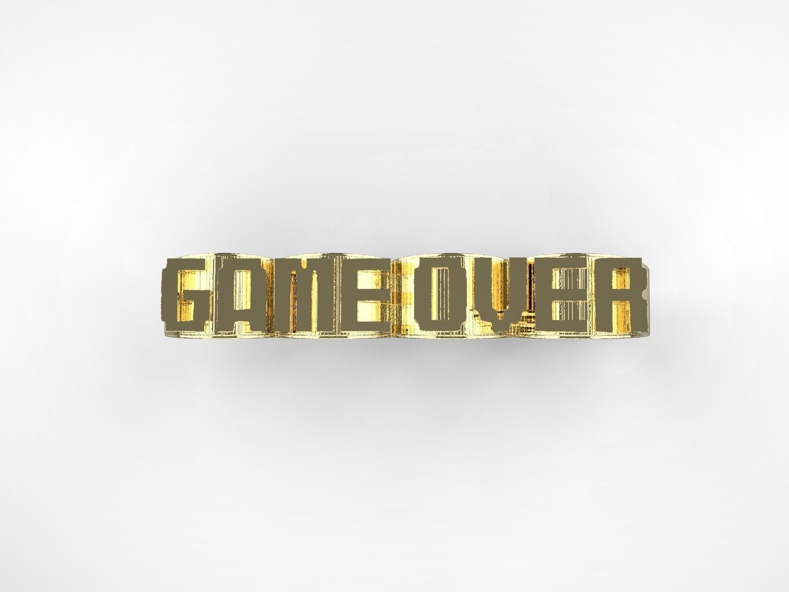 GAME OVER Cosplay Faux Brass Knuckles 3D print model_2
