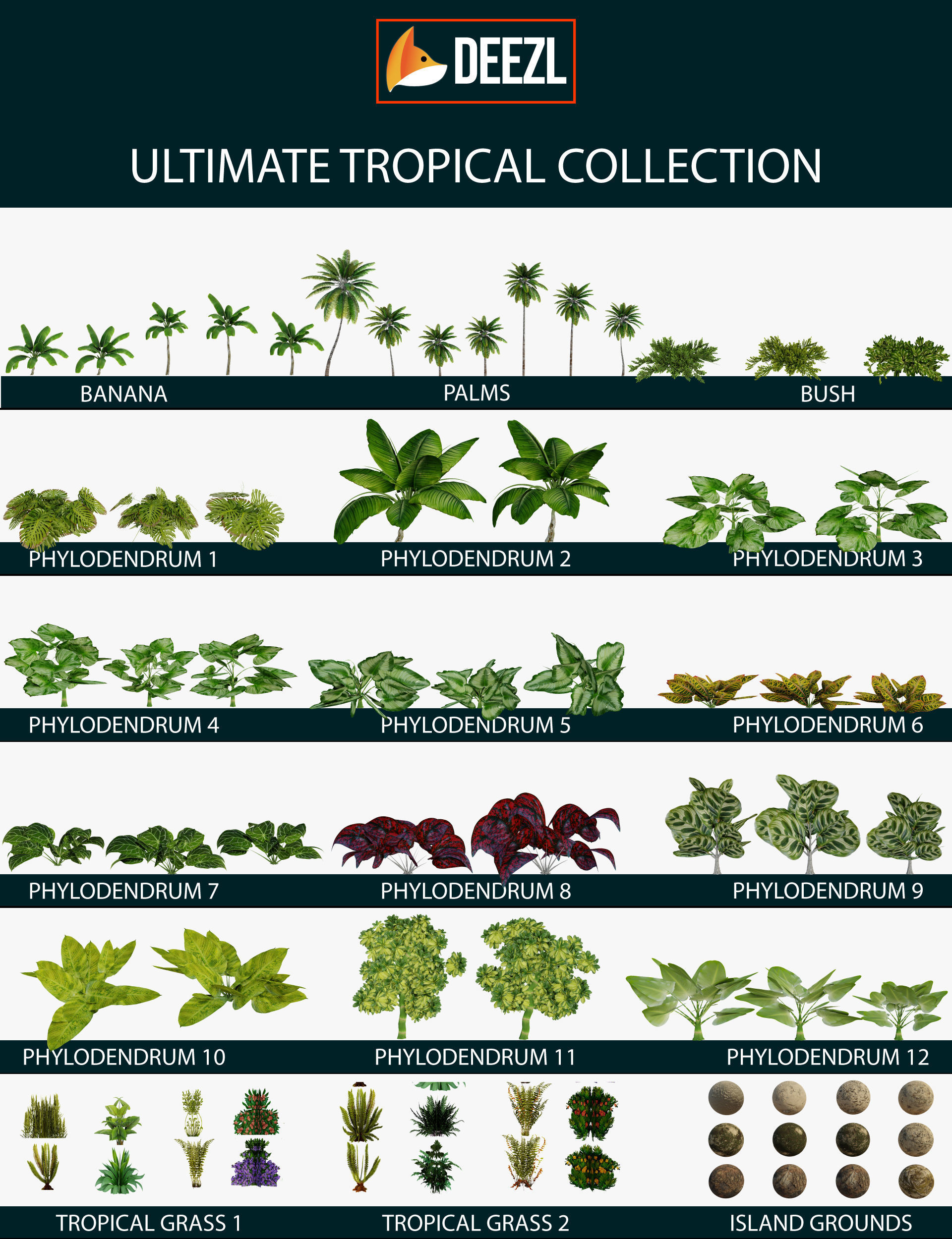 Ultimate Tropical Collection Low-poly 3D model_2