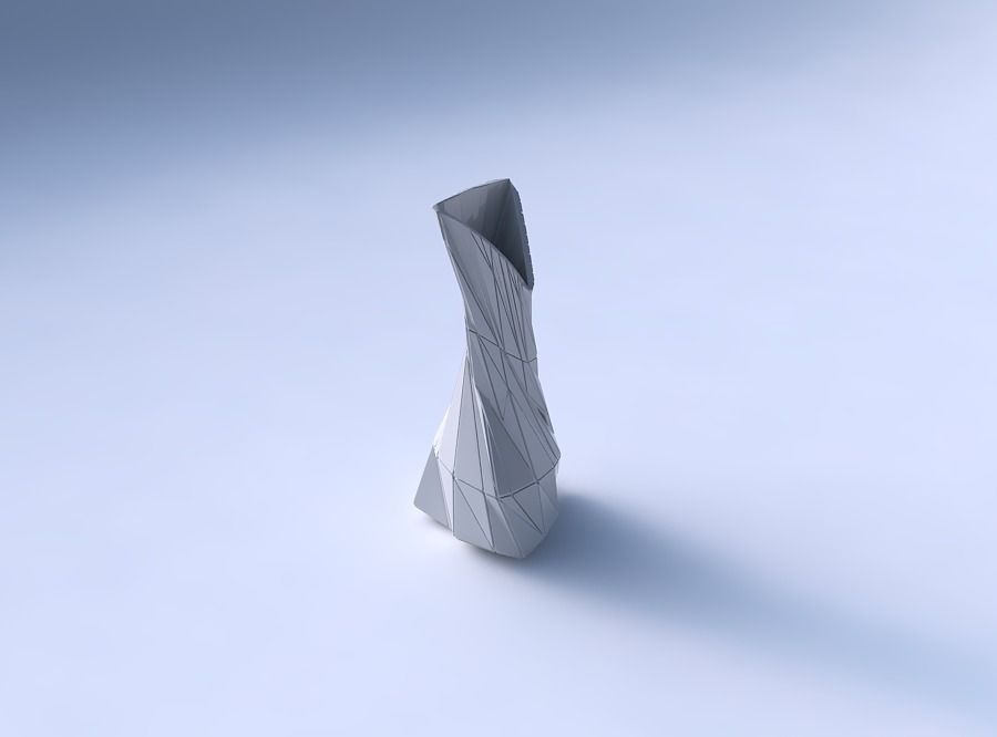 Vase twist puffy tappered triangle with twisted random triang... 3D print model_3