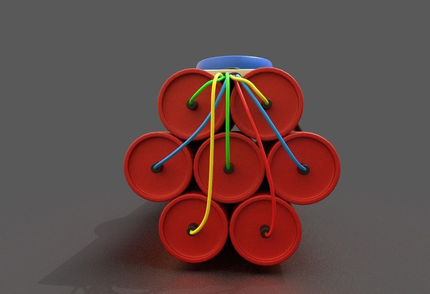 Dynamite grenade with wires Low-poly 3D model_4