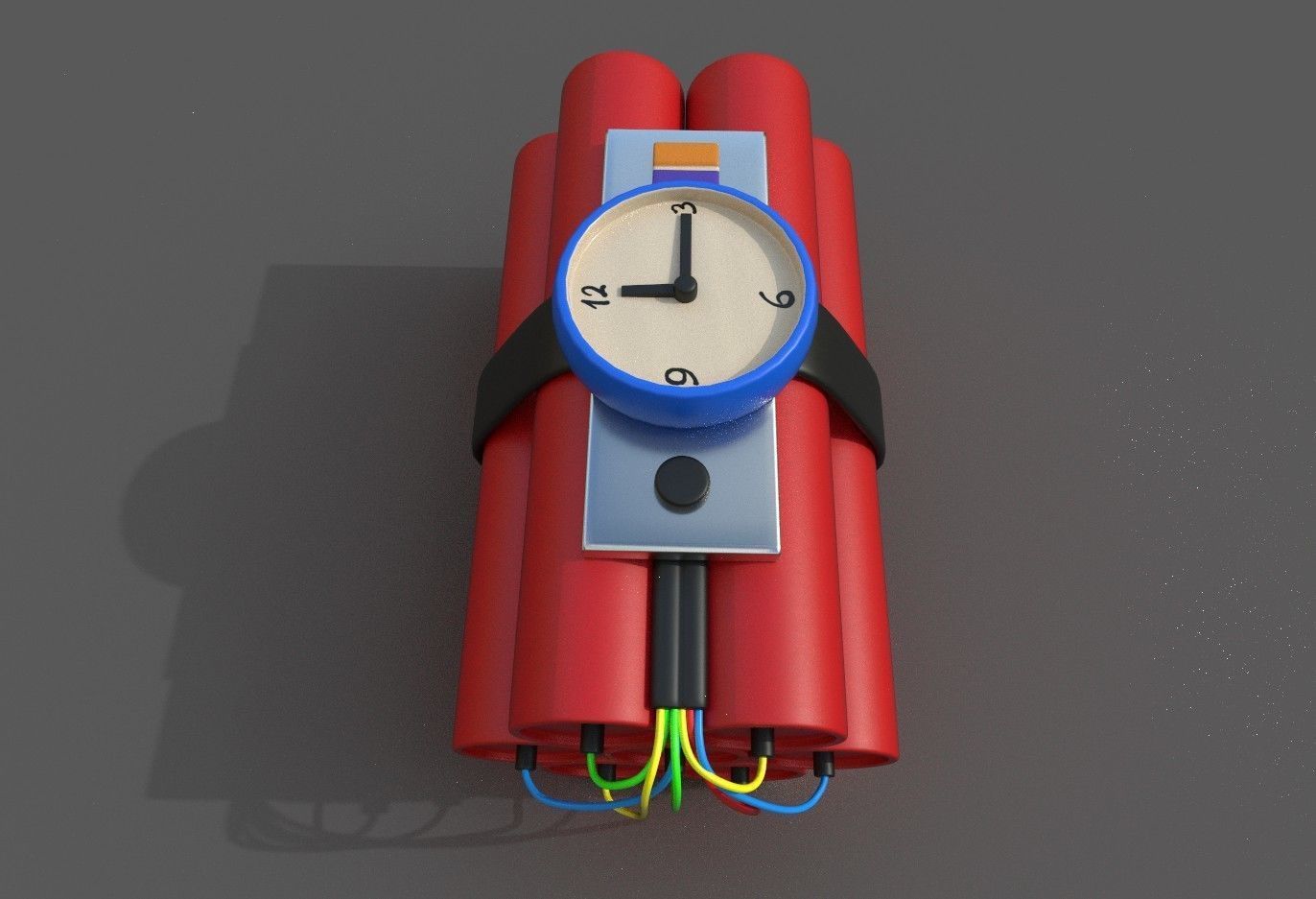 Dynamite grenade with wires Low-poly 3D model_5