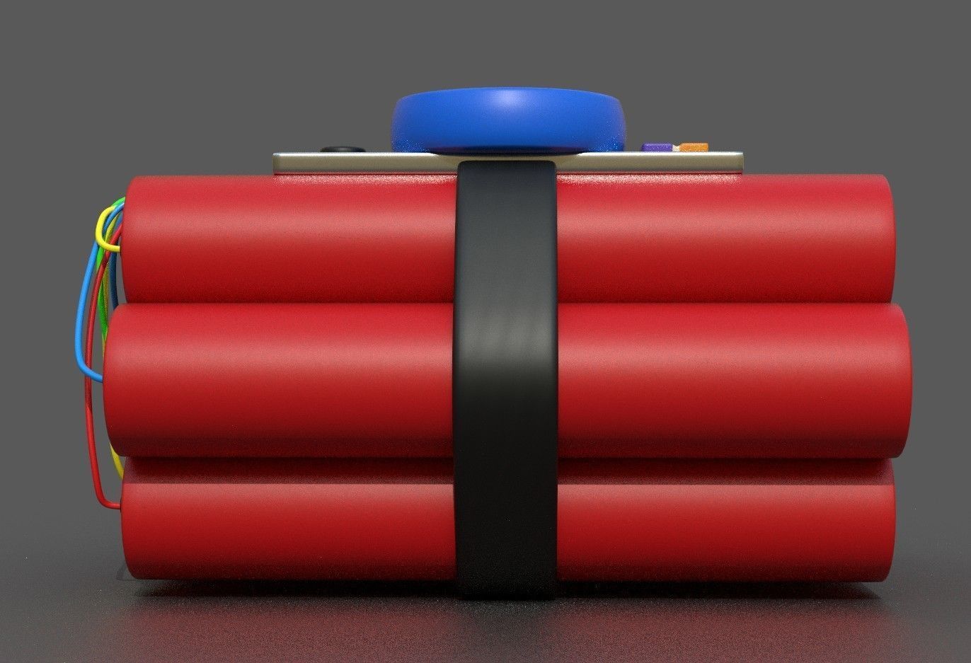 Dynamite grenade with wires Low-poly 3D model_7