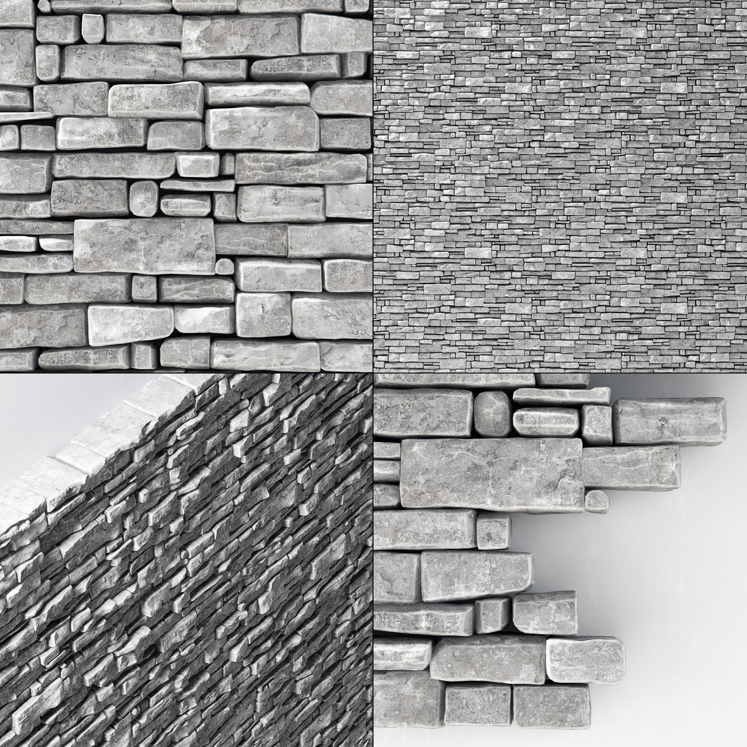 Wall stone clincer rock decor n2 3D model_2