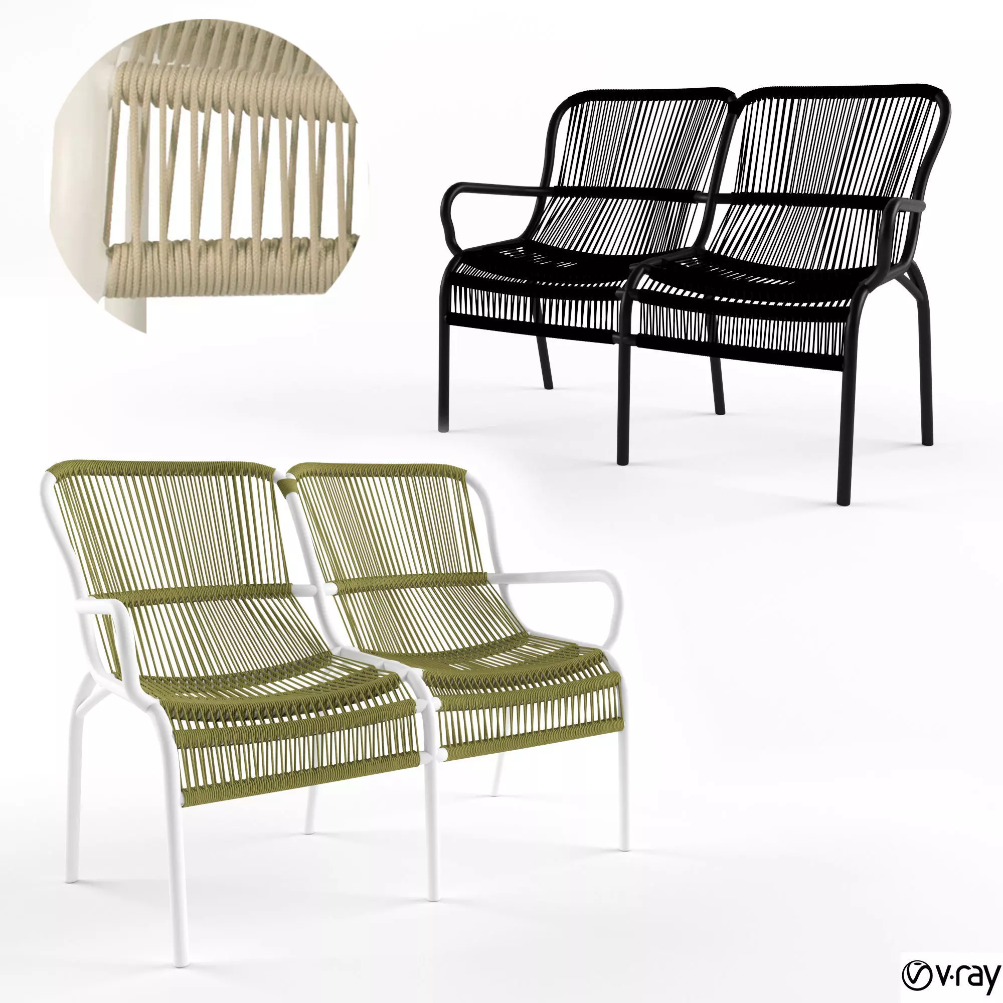 Loop Sofa Rope By Vincent Sheppard 3D model_0