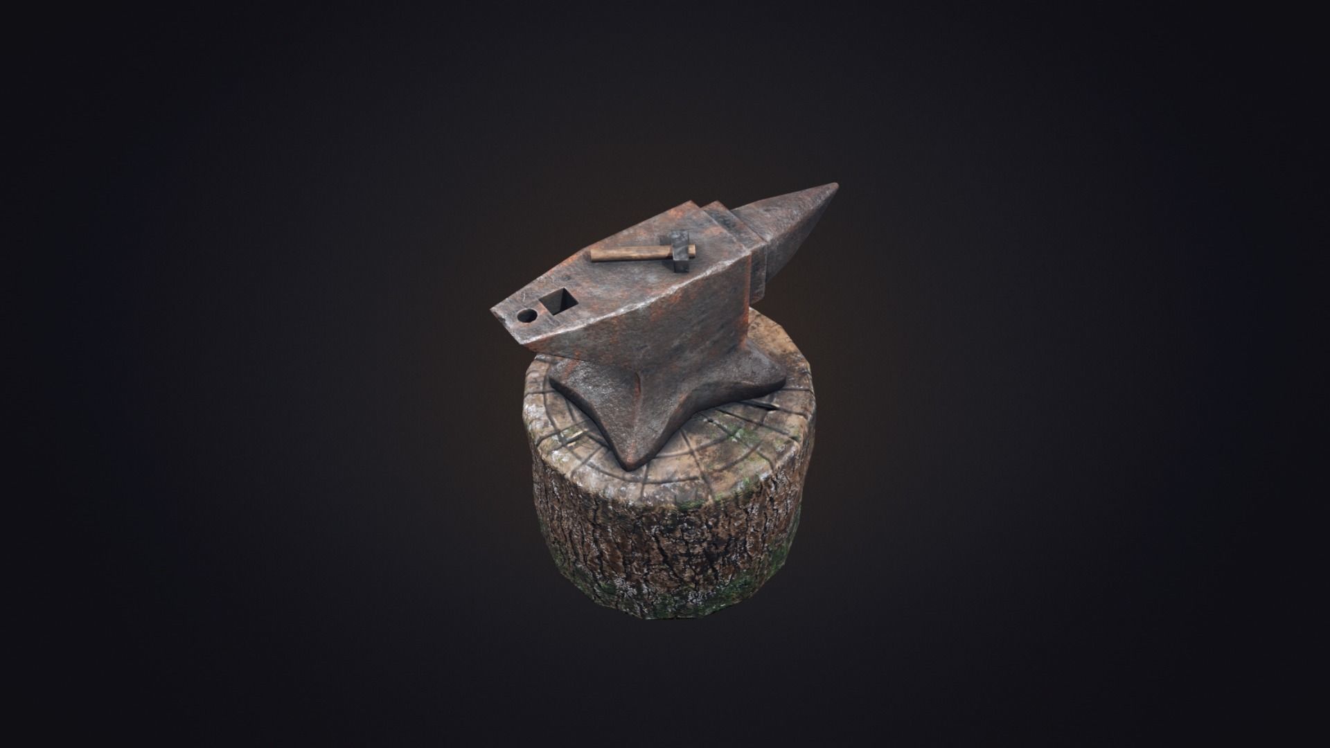 Old Anvil Low-poly 3D model_7
