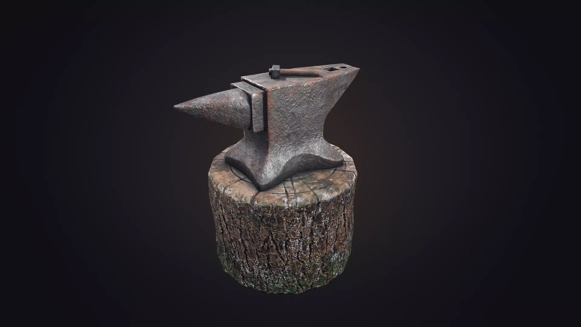 Old Anvil Low-poly 3D model_0