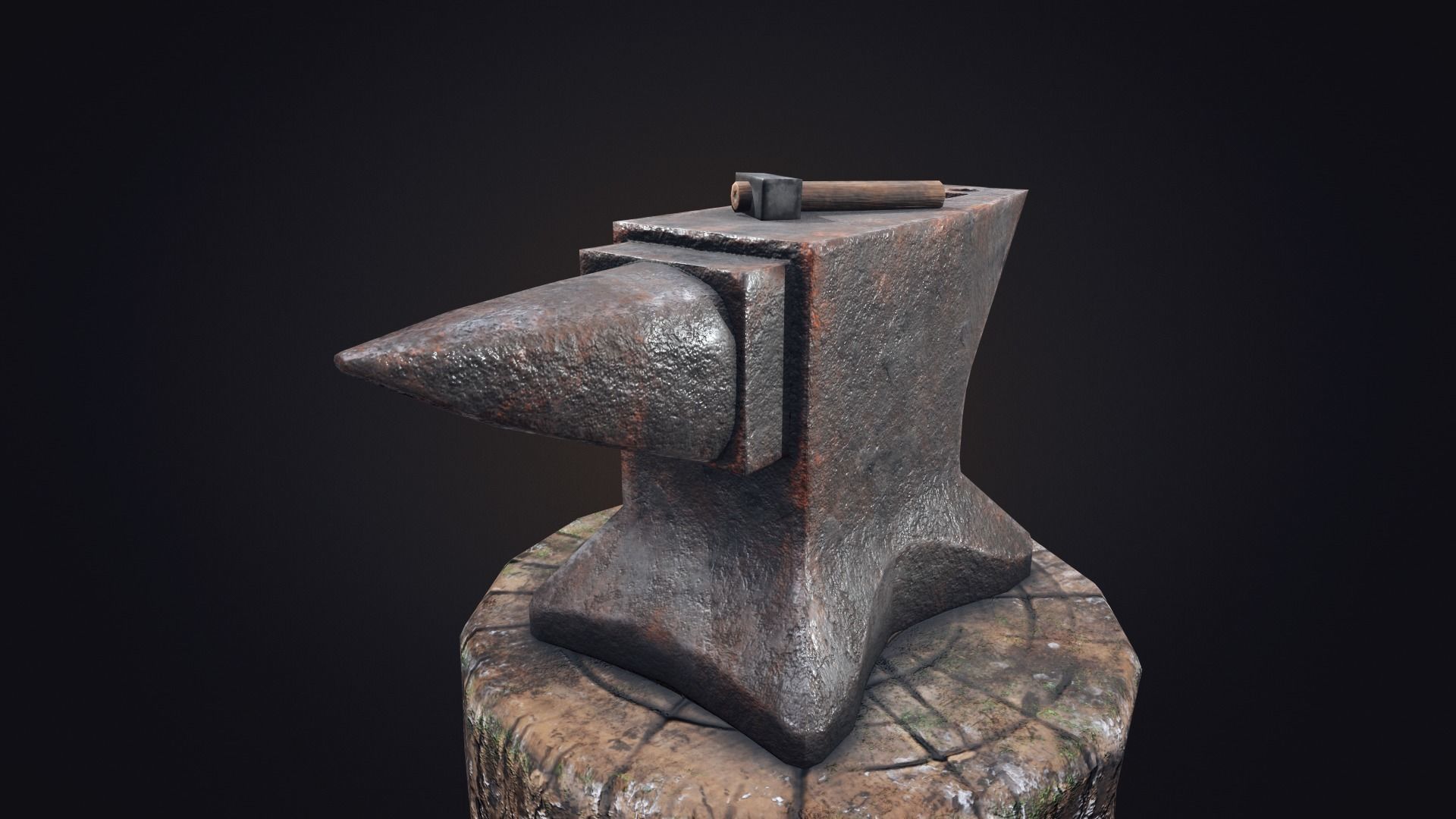 Old Anvil Low-poly 3D model_8