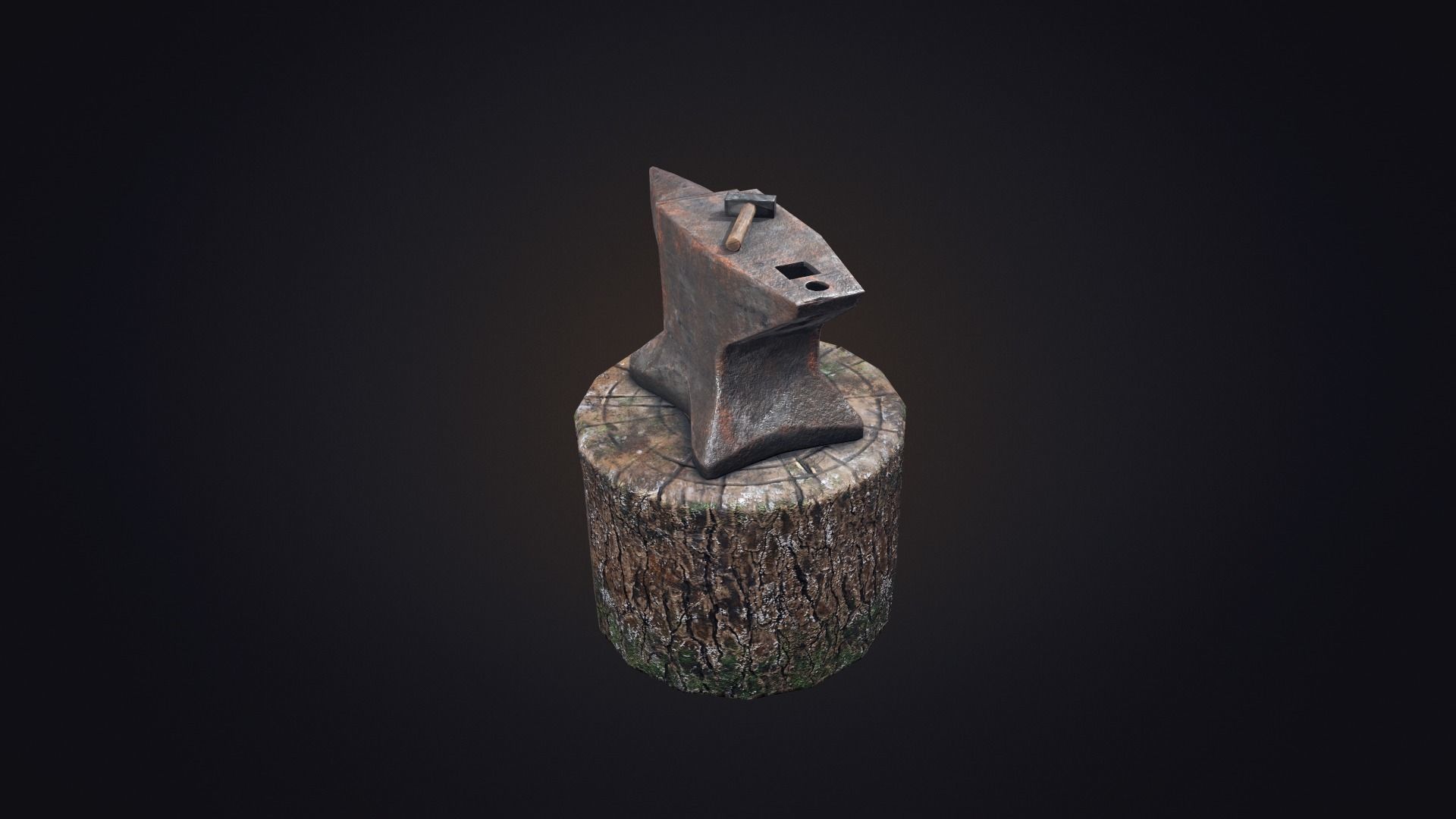 Old Anvil Low-poly 3D model_10