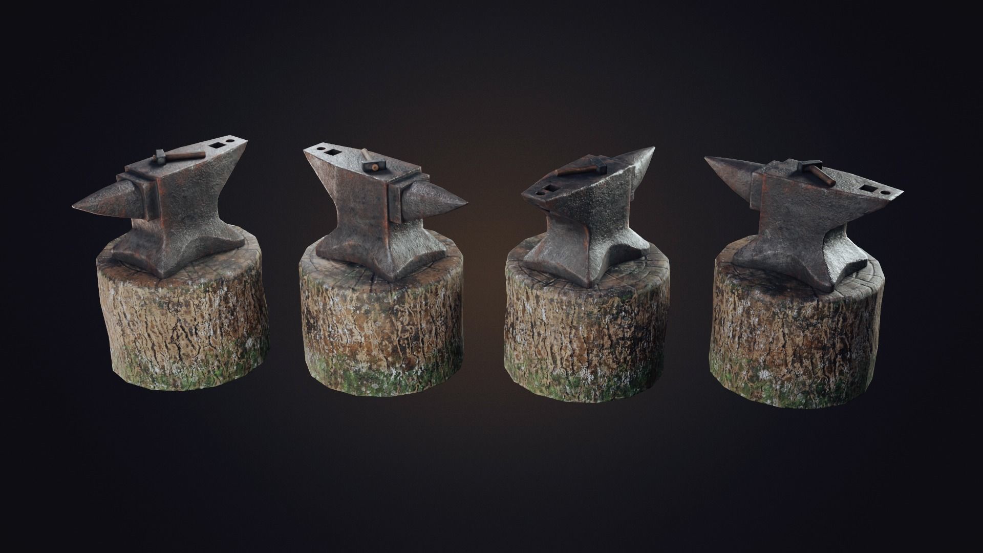 Old Anvil Low-poly 3D model_14