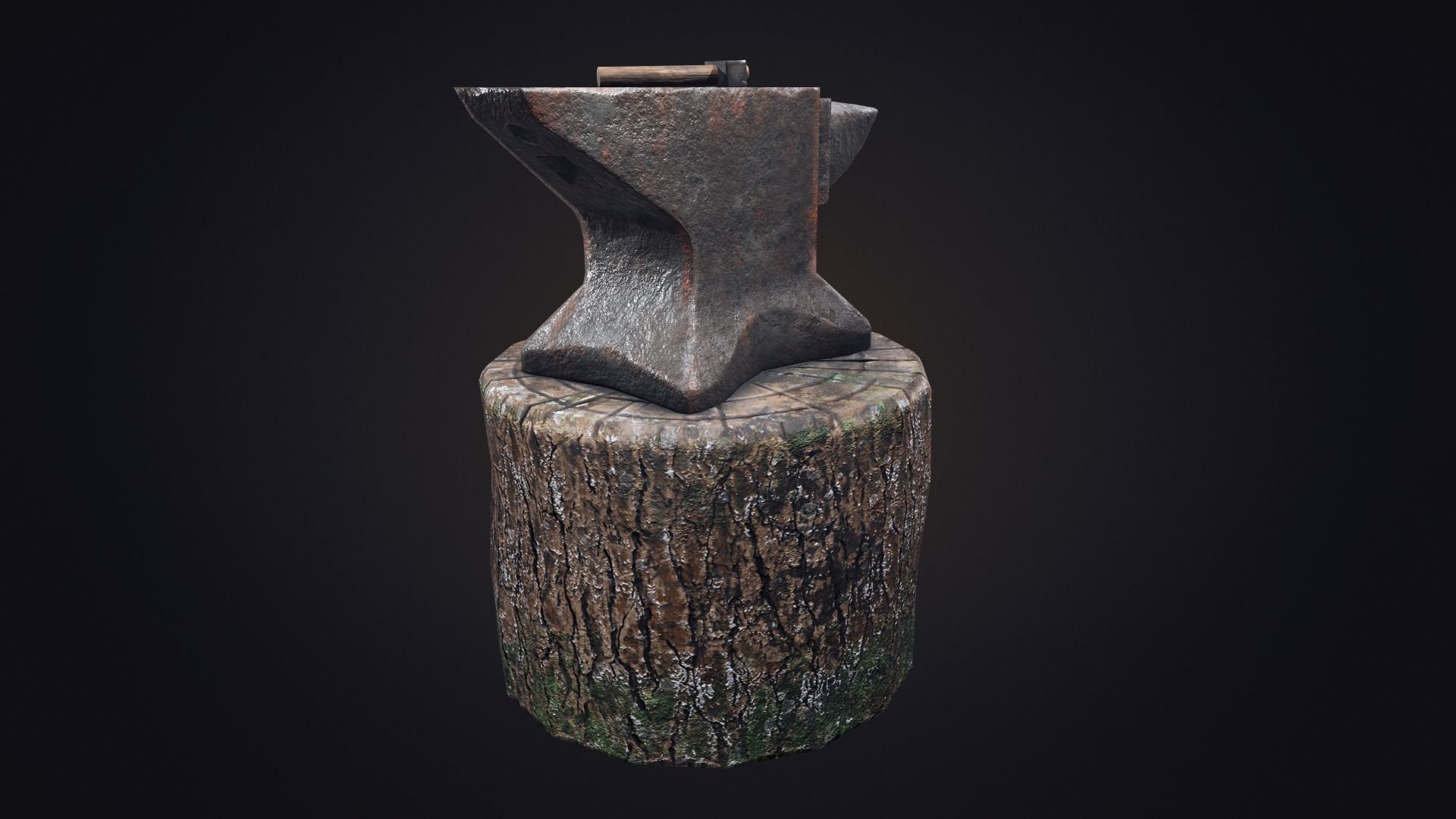 Old Anvil Low-poly 3D model_13