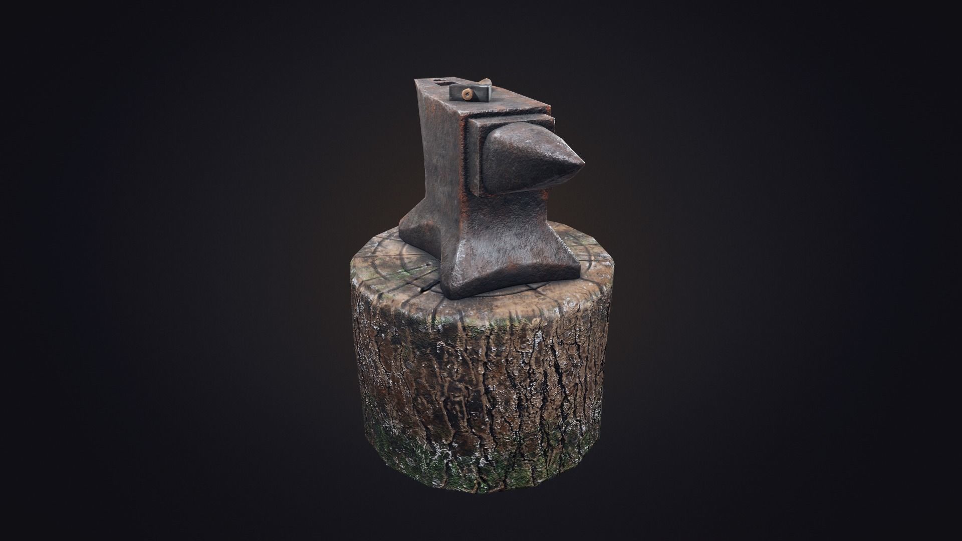 Old Anvil Low-poly 3D model_9