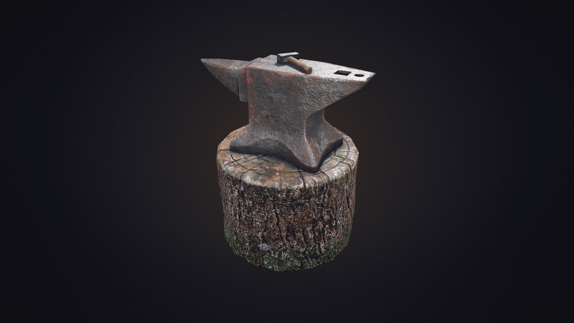 Old Anvil Low-poly 3D model_4
