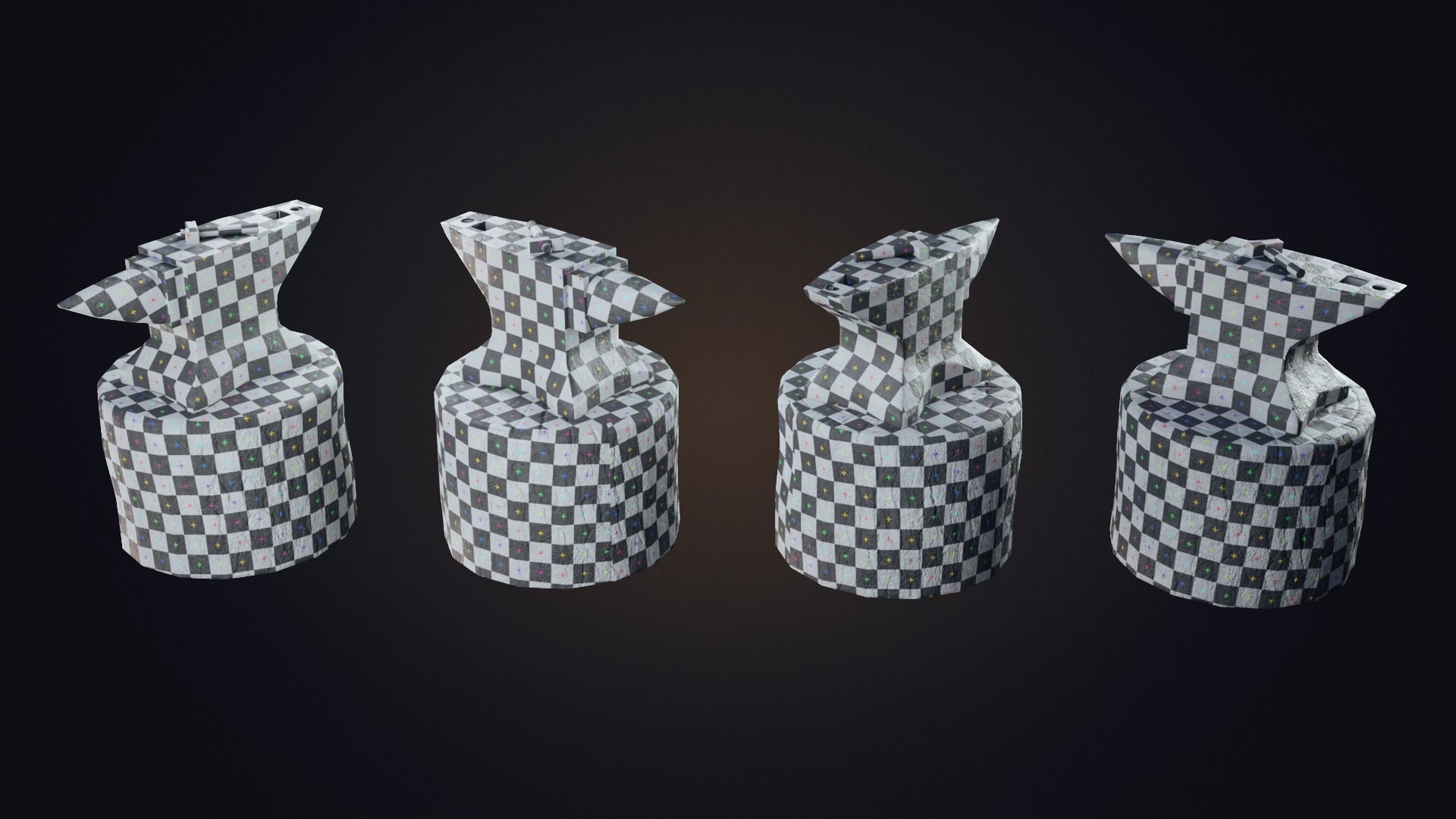 Old Anvil Low-poly 3D model_16