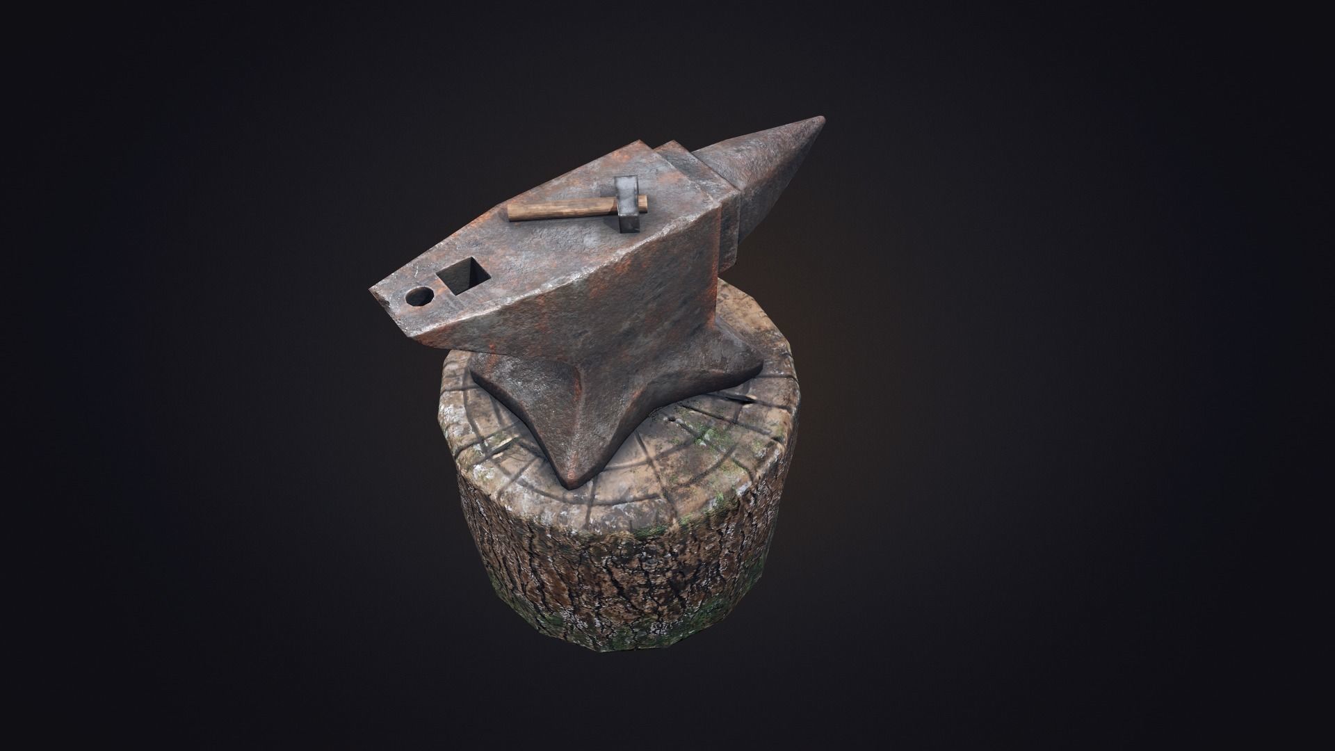 Old Anvil Low-poly 3D model_2