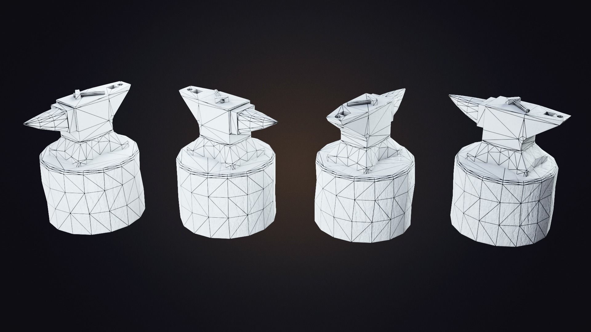 Old Anvil Low-poly 3D model_15