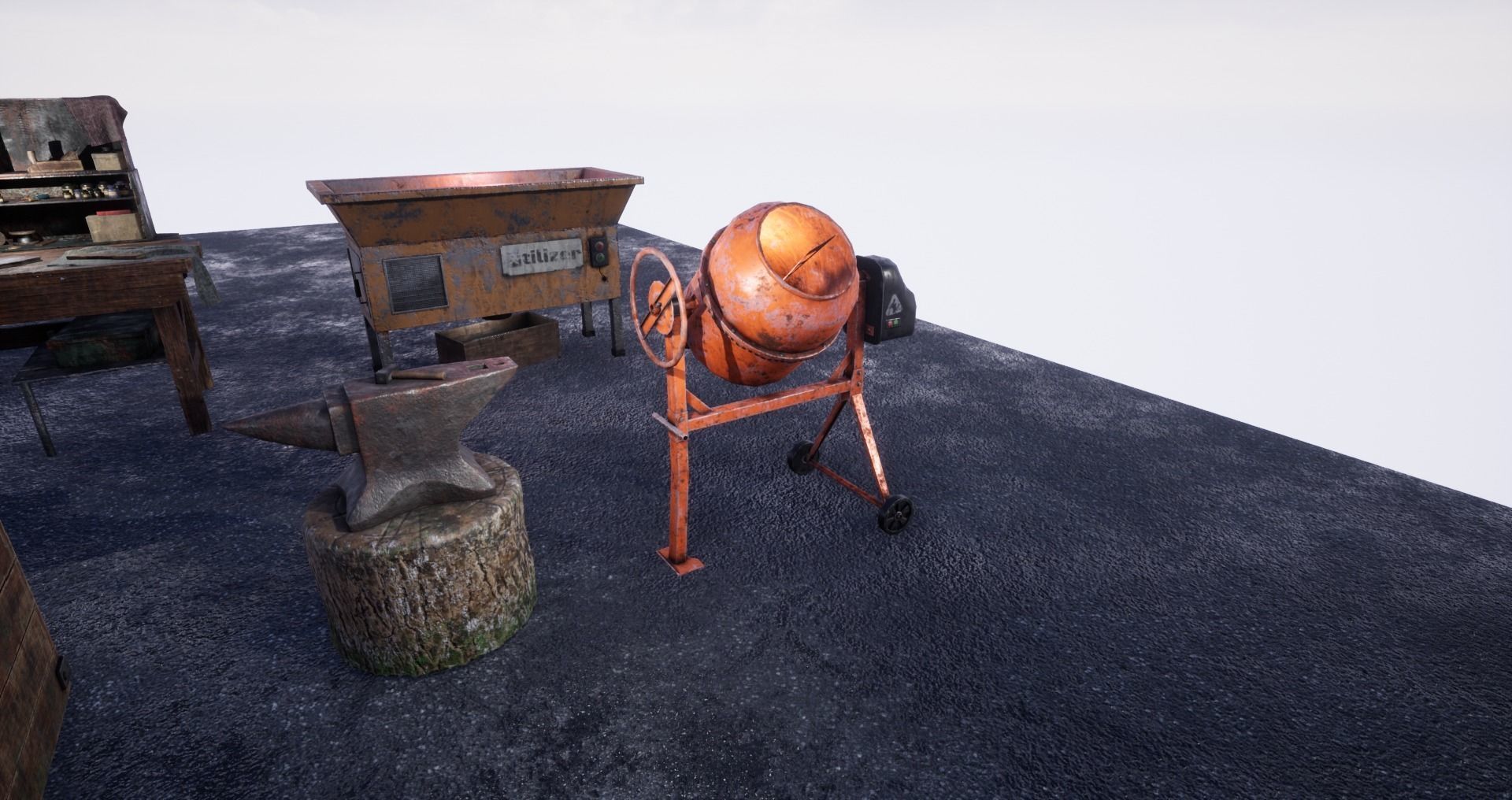 Old Concrete Mixer Low-poly 3D model_10