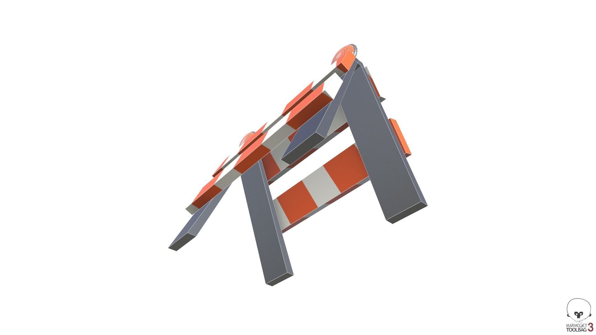 Traffic Barrier Low-poly 3D model_9