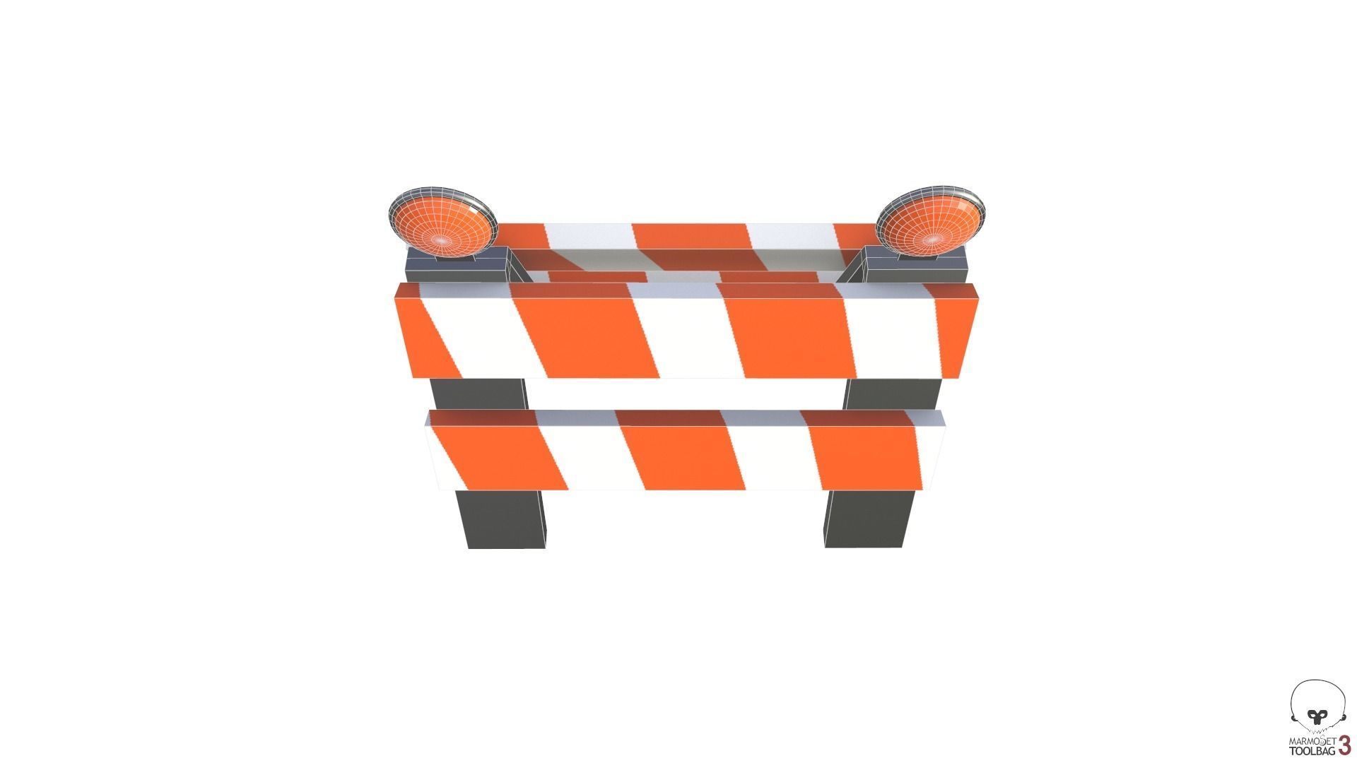 Traffic Barrier Low-poly 3D model_7