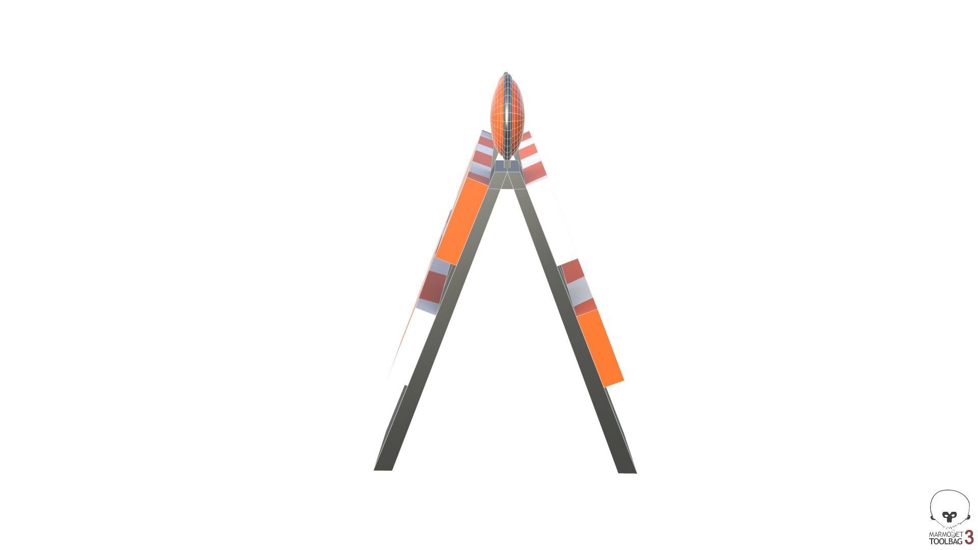 Traffic Barrier Low-poly 3D model_10