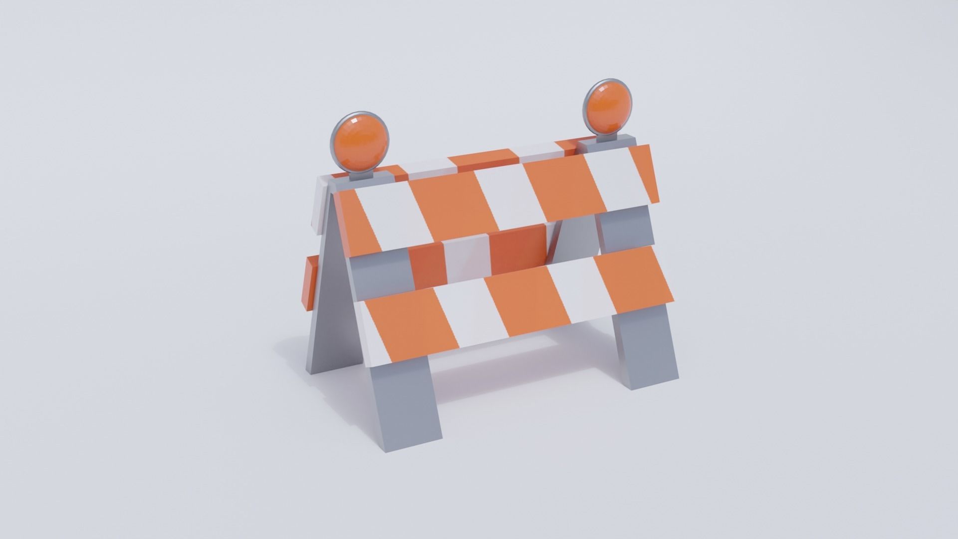 Traffic Barrier Low-poly 3D model_4