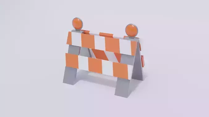 Traffic Barrier Low-poly 3D model