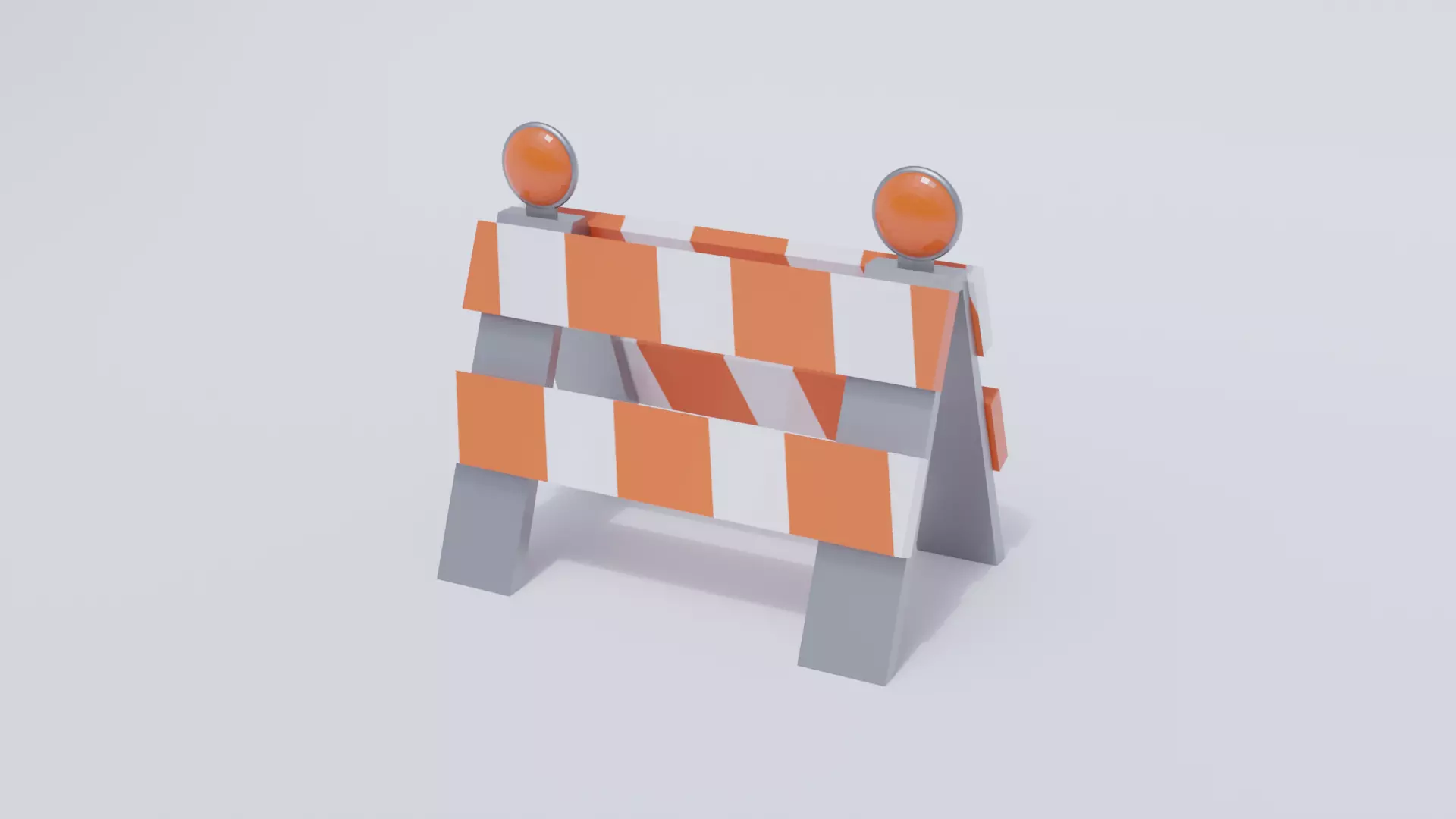 Traffic Barrier Low-poly 3D model_0