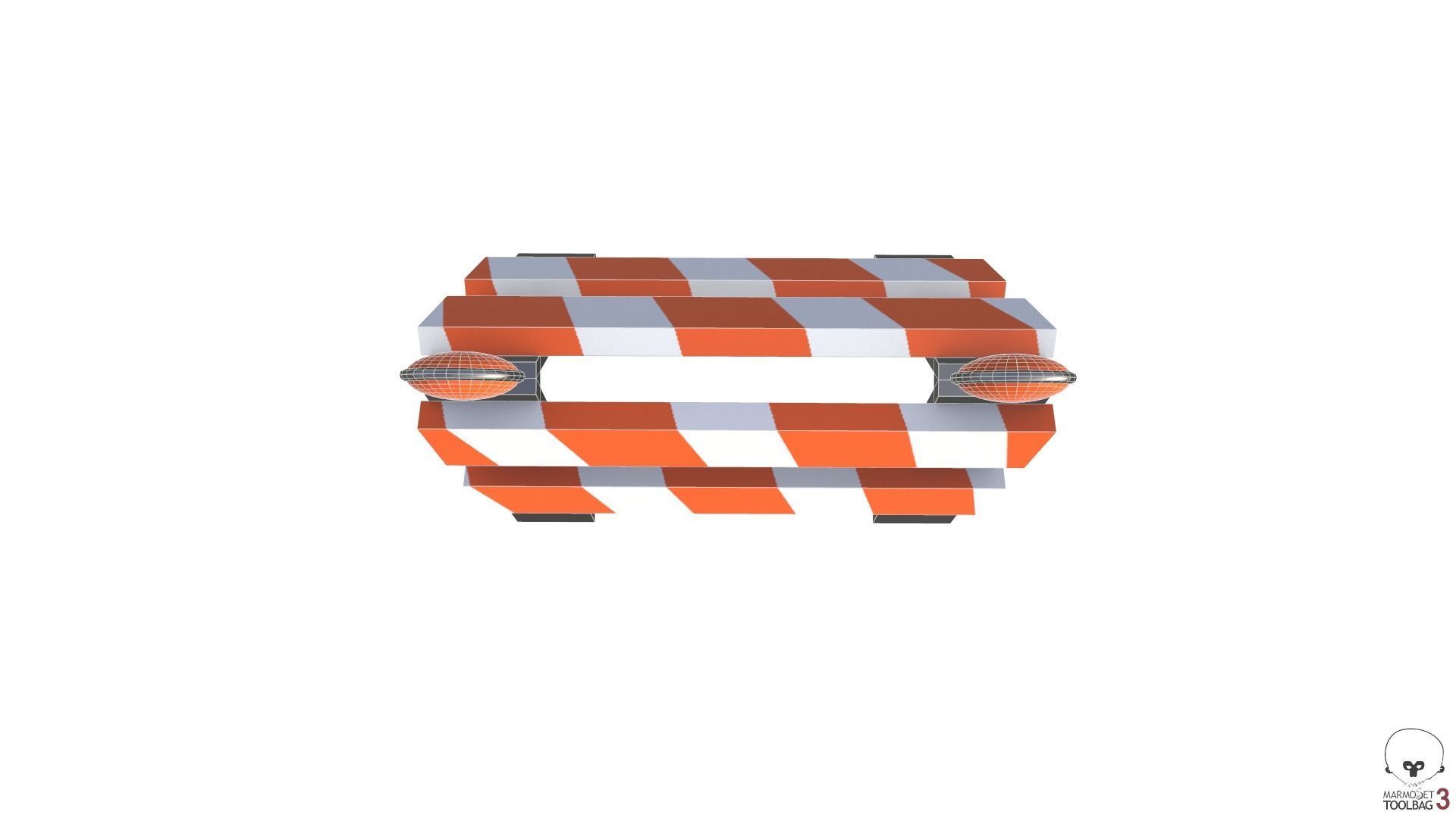 Traffic Barrier Low-poly 3D model_8
