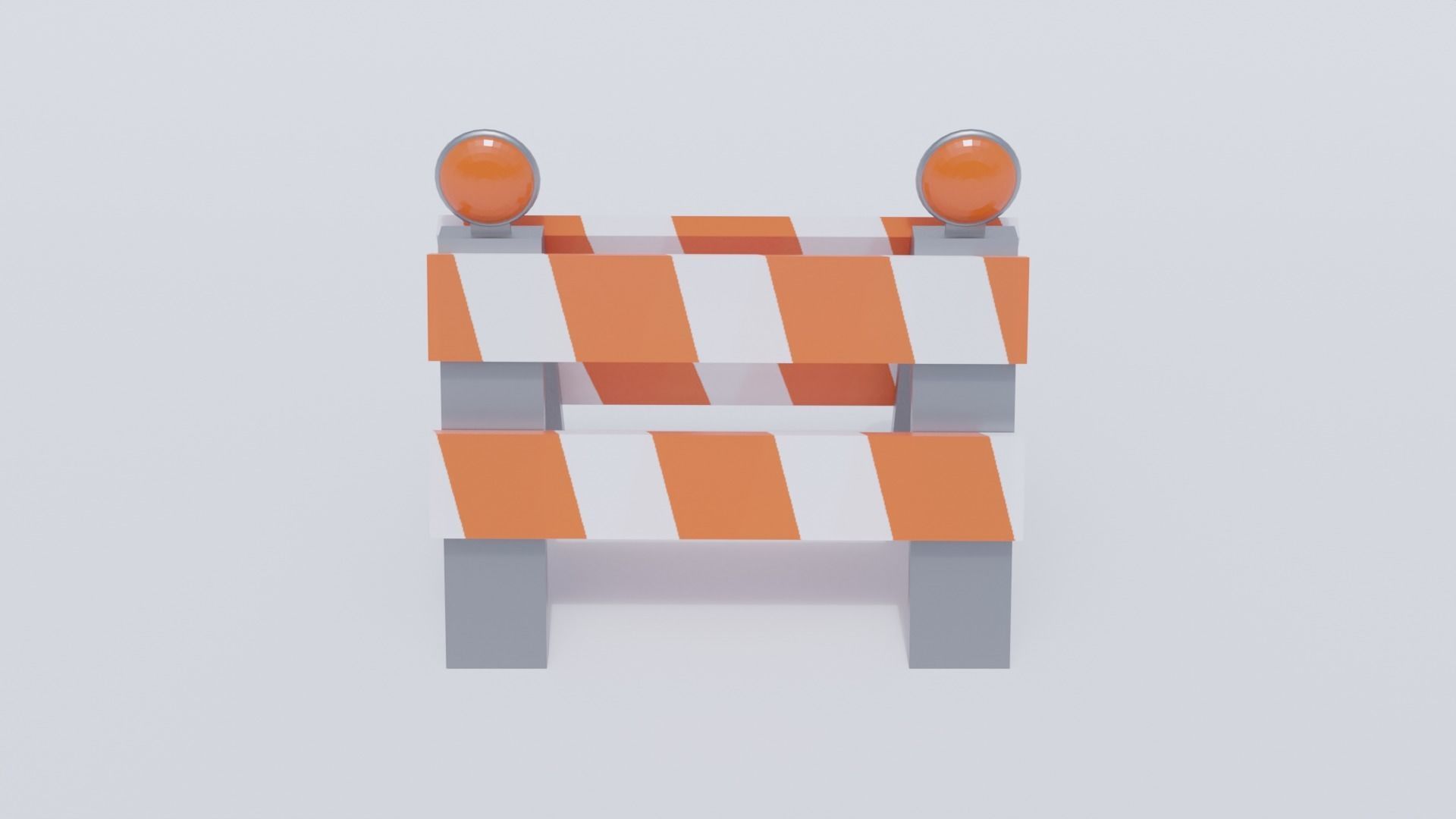 Traffic Barrier Low-poly 3D model_3