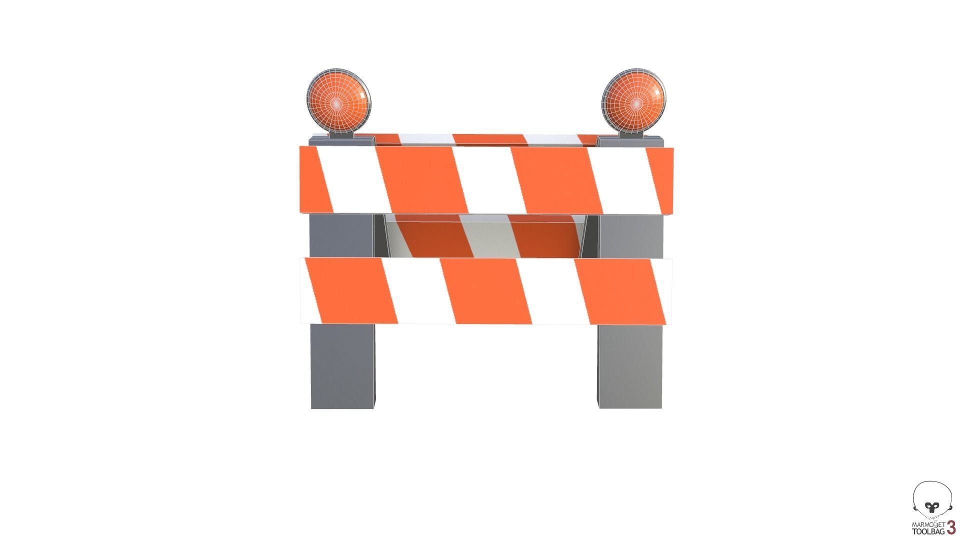 Traffic Barrier Low-poly 3D model_6