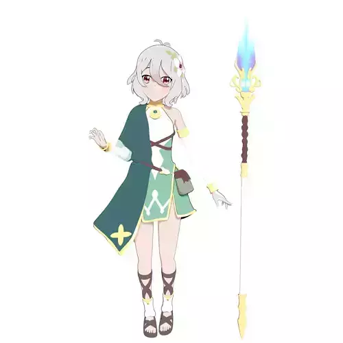 KoKkoro - Rigged - princess connect - characters Low-poly 3D model