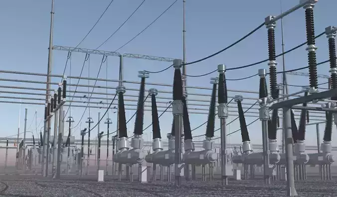 110KV to 60KV step-down Substation 3D model