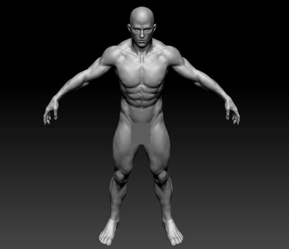 male body 01 Low-poly 3D model_6
