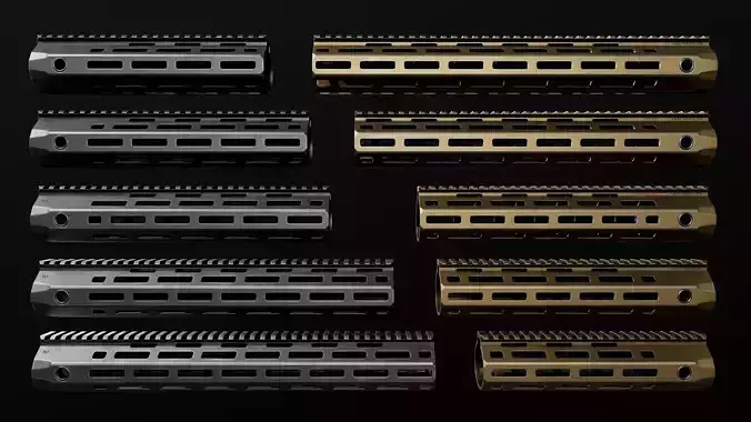 KAC URX4 MLOK AR15 Handguard Low-poly 3D model