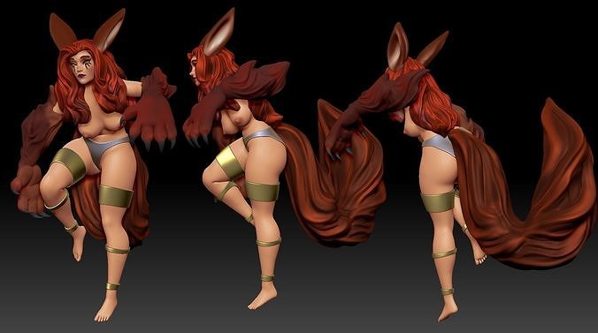 Fox girl Vivikka 3D print model