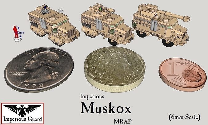 6mm and 8mm Muskox MRAP Armored Transport 3D print model