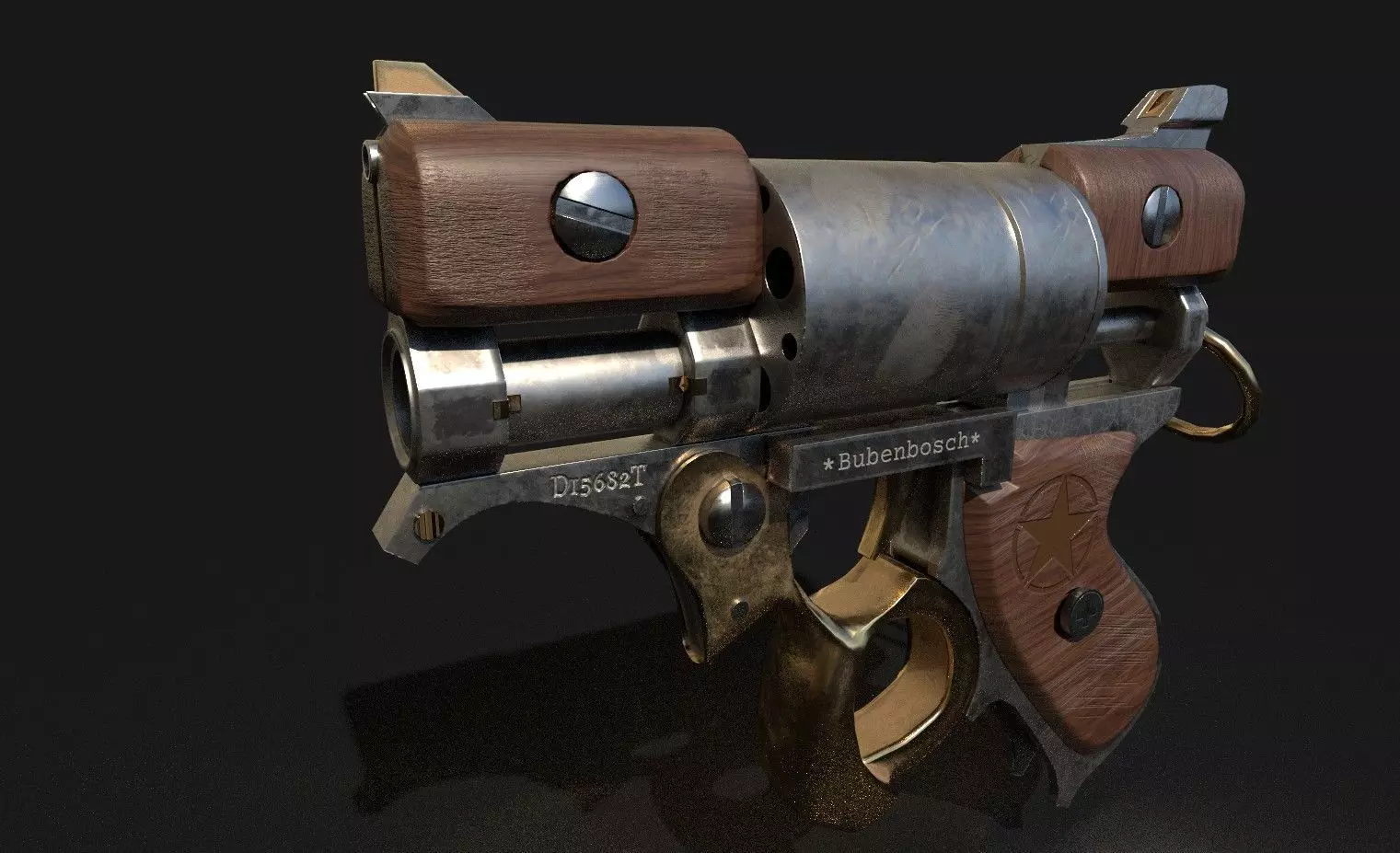 steampunk Gun 3D model_0
