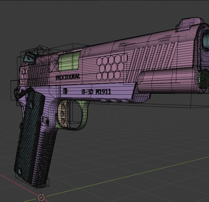 M1911 Pistol - Blender cycles 3D model_10