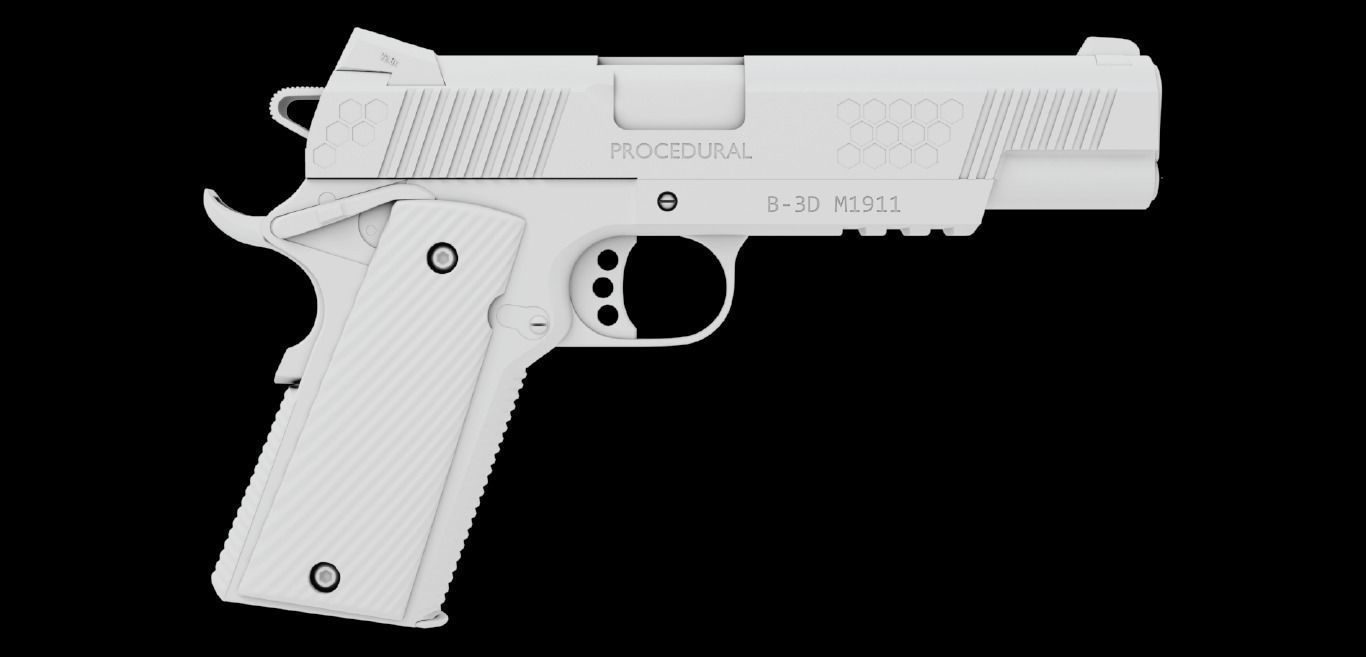 M1911 Pistol - Blender cycles 3D model_8