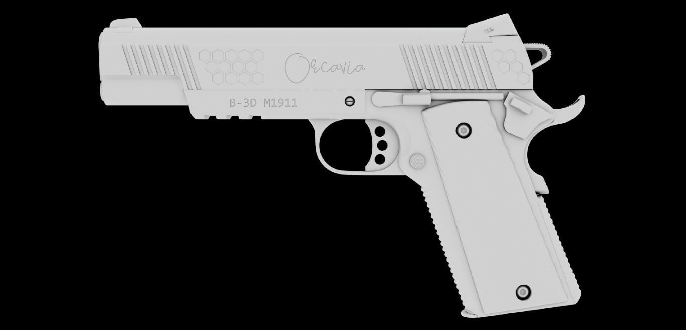 M1911 Pistol - Blender cycles 3D model_7